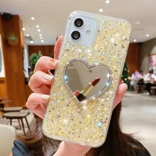 1个镶钻心形亮面手机壳，兼容三星S24U、华为P30 Pro、 11、 13 - 白色 - 查看 6