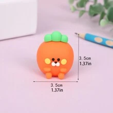 1pc Cartoon Mini Portable 3D Silicone Pencil Sharpener, Rotating Pencil Sharpener, Pencil Shaver, Back To School Stationery Gift, Award, Office And School Stationery Supplies