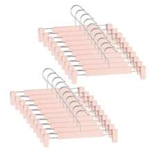 5/10/20 Pack Clothes Pants Hangers, Space-Saving Skirt Holders With 360 ° Swivel Hooks, Adjustable Clips, Trouser Coat Garment Jeans