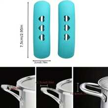 2/4/8pcs High Temperature & Abrasion Resistant Pot & Pan Handle Covers, Pot/Pan Lid Grip, Prevents Scalding, For Casserole, Steamer & Soup Pot