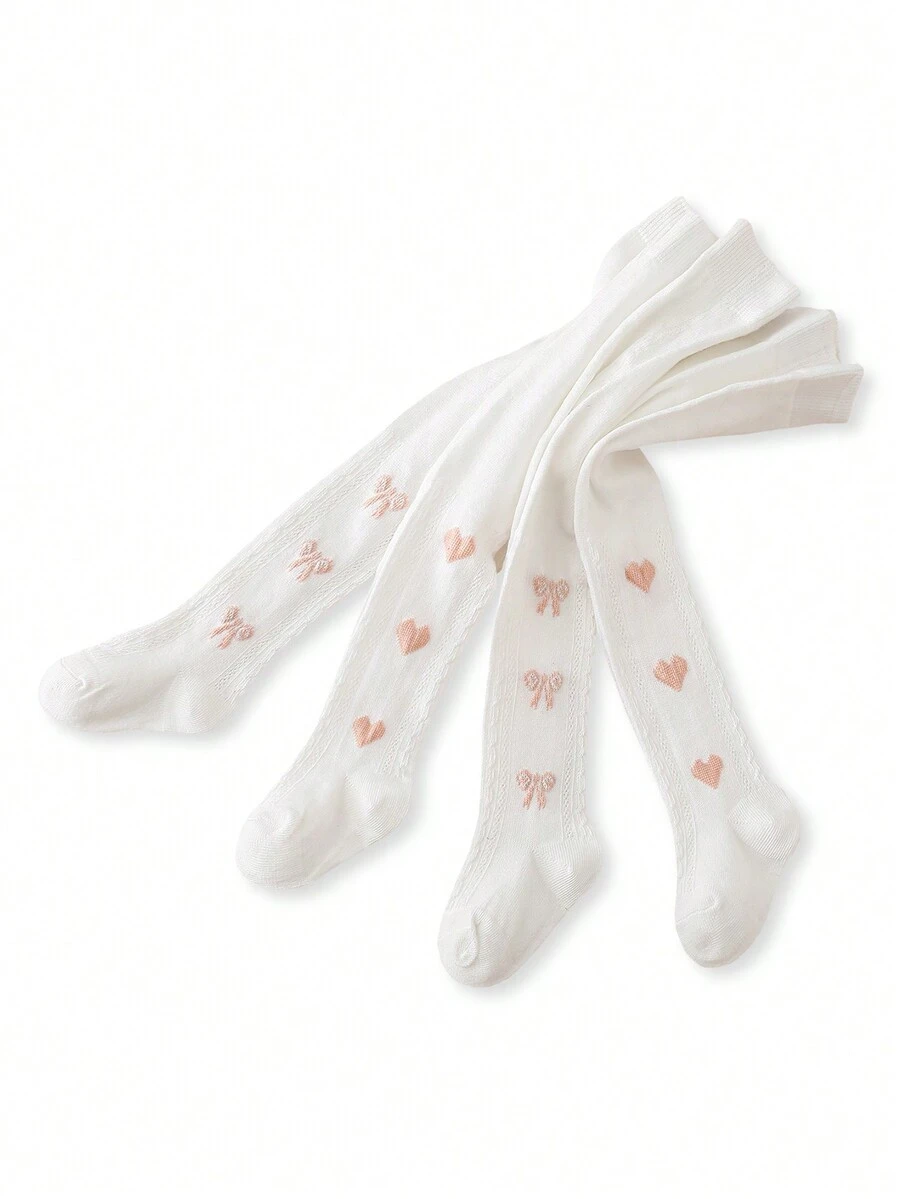 4 Pairs Of Girls Spring And Autumn Printed Pantyhose
