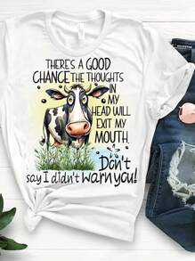 6 件/套趣味奶牛图案 DIY 热转印贴纸 - 可水洗，适用于 T 恤、鞋子、牛仔裤和背包热压贴花 - 混合色 - 查看 3