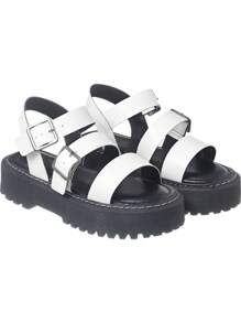 Birken Tractor Platform Papete Sandal With 2 Buckles - 白色 - 查看 1