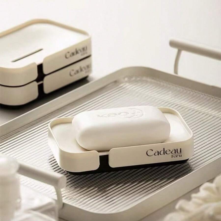 1pc Simple Printing Bathroom Soap Dish - Multicolor - View 1