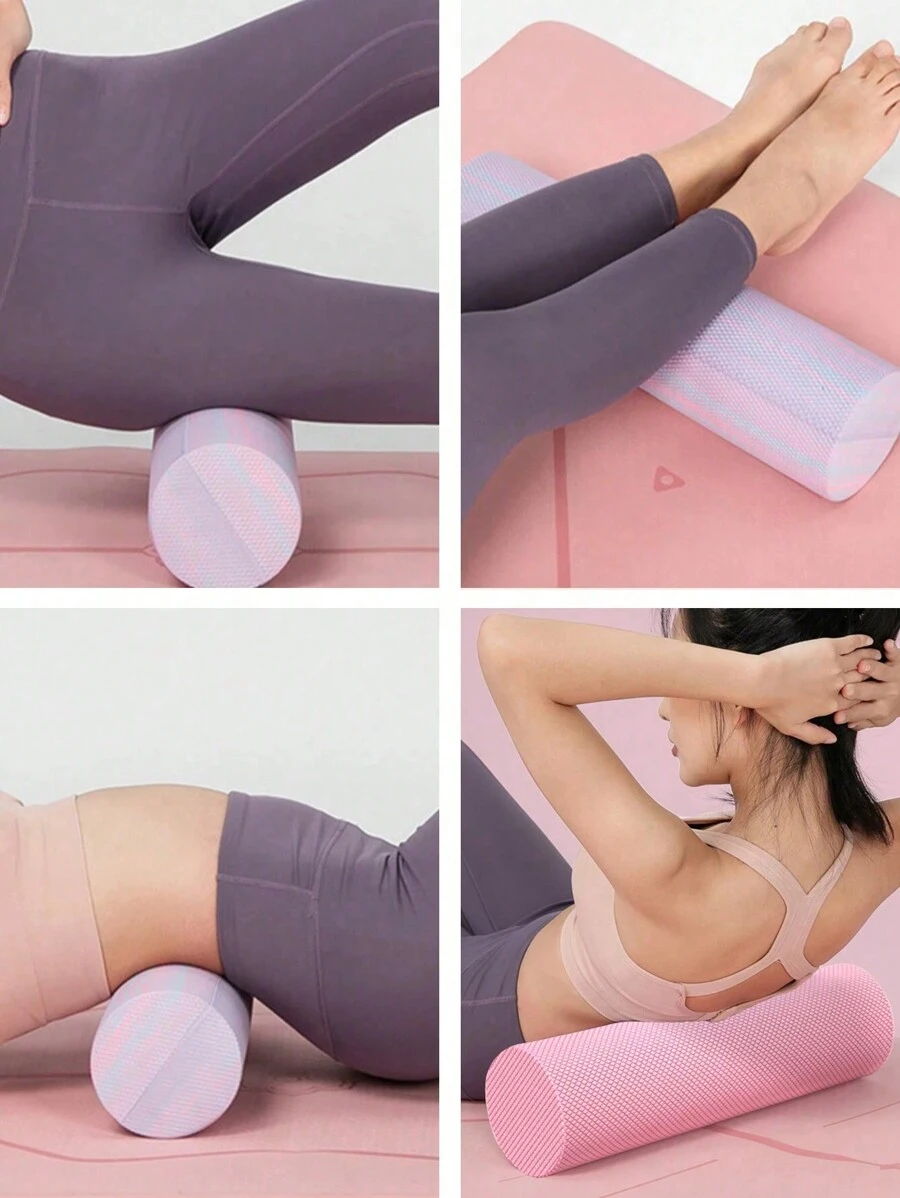 High-Density Round Back Roller Foam, Exercise Foam Roller For Yoga, Pilates & Stretching - 12, 18, 24 Inch - Pink - View 1
