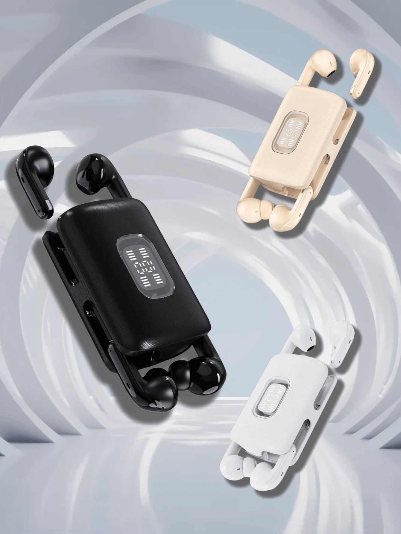 真無線入耳式智能睡眠耳機運動耳塞視頻TWS HIFI Dolby重低音ACC立體聲高清語音耳機，適用於小米和iPhone手機的適應性兼容遊戲耳塞音樂耳機。