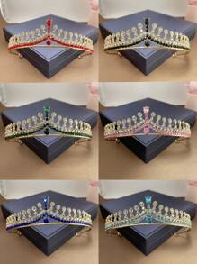 1 件优雅金属皇冠发饰，适合女性、生日派对、婚礼、角色扮演、圣诞节、万圣节礼物