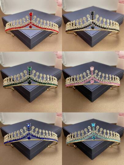 1 件优雅金属皇冠发饰，适合女性、生日派对、婚礼、角色扮演、圣诞节、万圣节礼物