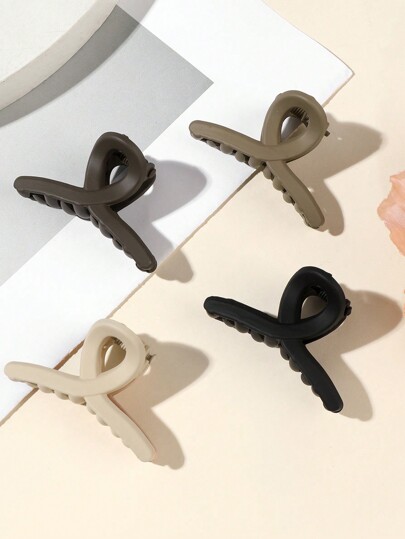 4pcs/Set Black Matte Banana Hair Clips For Thin & Thick Hair, Strong Grip Non-Slip Hair Accessories For Women & Girls Hair Claws Claw Clips Hair Jaw Clip Hair Clamps Hair Clutch Hair Catcher Clip, School Stuff, College Fall Winter For Vacation Outfits Woman