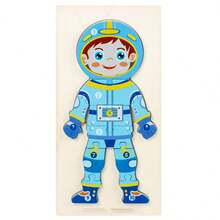 Montessori Character Wooden 3D Puzzle, Baby Wooden Stereoscopic Jigsaw Puzzle, Children Cognitive Recognition Puzzle Board, Kindergarten Wooden Toy Gift - Multicolor - View 9