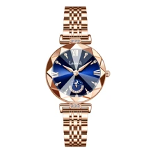 labaoli 1pc Women's Stainless Steel Strap Quartz Watch With Simple Design, Waterproof And Suitable For Daily Outfit - Rose Gold - View 9