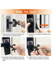 1 PC Portable Hotel Door Lock, Single Person Self-Defense Door Stopper, Travel Anti-Theft Door Stopper, Door Lock Security Home Door Latch