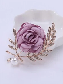 女士时尚布艺玫瑰花朵胸针植物别针休闲配饰礼品 - 布藝玫瑰花 - 查看 8