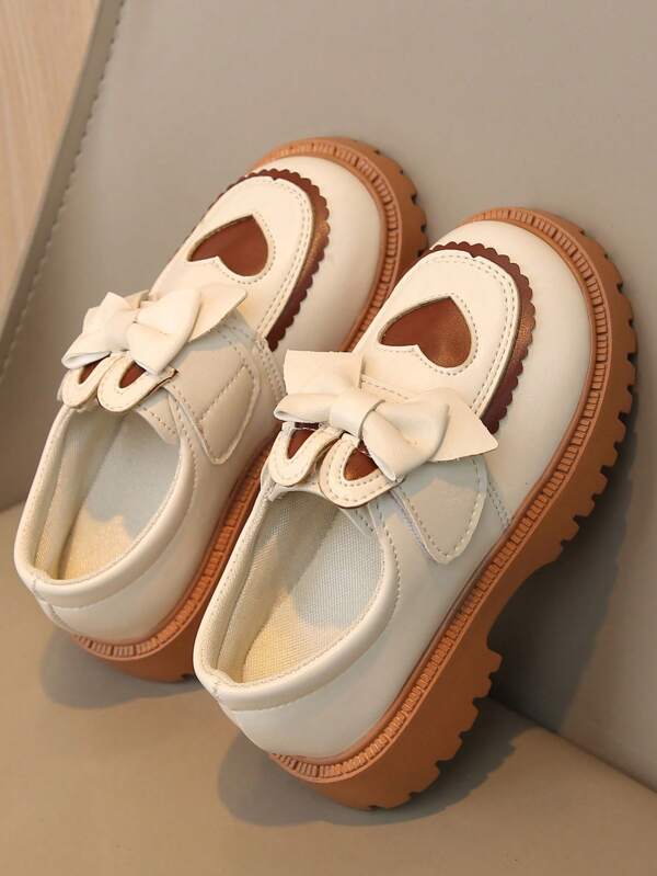 1 Pair Bowknot Casual Soft Bottom Non-Slip Fashion British Style Princess Flat Shoes For Girls