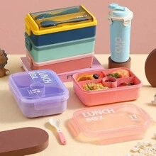 1 Peça Marmita Bento com Vários Compartimentos, Recipiente Quadrado Selado para Refeições, Adequado para Volta às Aulas, Trabalhadores de Escritório, Dia dos Namorados, Natal, Halloween