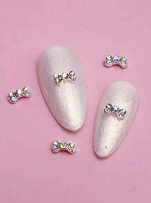 迷你粉色钻石蝴蝶结美甲钻 10 件 3D 合金美甲装饰 DIY 美甲饰品 美甲宝石 美甲用品 美甲 - 彩色 - 查看 12