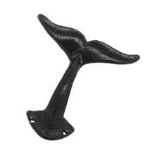 1 móc treo tường hình đuôi cá voi bằng gang - màu đen - Xem 3