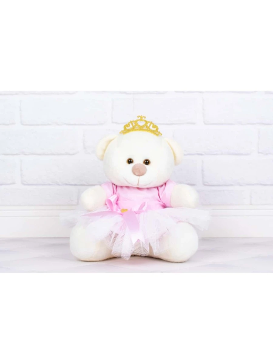 Plush Ballerina Bear With Golden Crown 12 Cm - Ckd Confecções - màu hồng - Xem 1