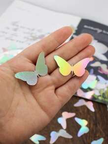 100pcs Holographic Iridescent Butterfly Paper Confetti, Wedding/Birthday/Party Decor,Christmas