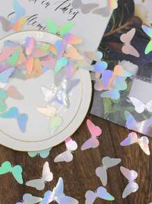 100pcs Holographic Iridescent Butterfly Paper Confetti, Wedding/Birthday/Party Decor,Christmas