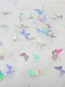 100pcs Holographic Iridescent Butterfly Paper Confetti, Wedding/Birthday/Party Decor,Christmas