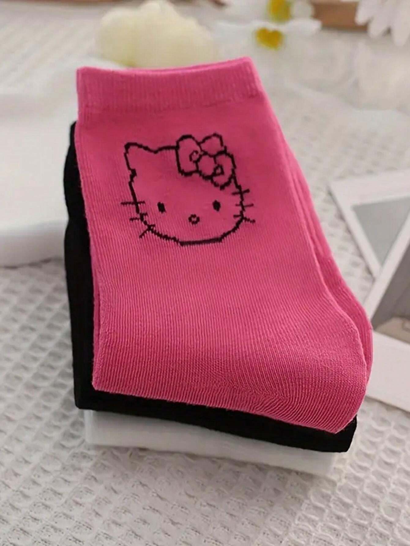 1Pair Socks Kitty Cat Cute & Soft Japanese Style Mid Tube Socks Women's