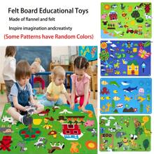 1入組農場動物/動物園動物/昆蟲/海洋生物羊毛氈忙碌板，早期教育3D DIY羊毛氈遊戲套裝，故事板，學習板（部分配件隨機顏色） - 綠色 - 查看 13