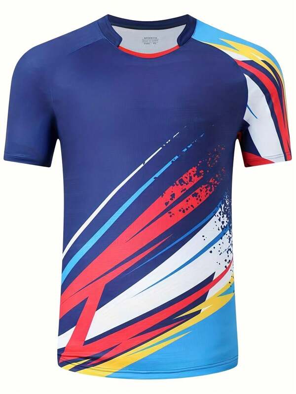 Boyfriend Style Men's Quick Dry Sports Top, Suitable For Tennis, Golf, Badminton, Volleyball, Table Tennis, Lightweight & Breathable T-Shirt To Keep Cool And Comfortable All Day