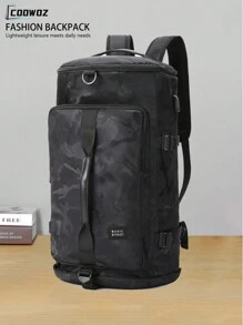 大号大学生书包旅行笔记本电脑背包适合14-15.6英寸笔记本电脑，笔记本电脑背包男士休闲旅行包时尚运动健身大容量斜挎包通勤背包女士防水背包男士多功能电脑包单肩旅行背包初中高中学生书包万圣节圣诞节冬季圣诞礼物男士书包 - 黑色 - 查看 1