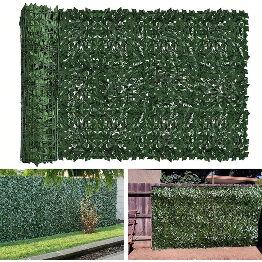 Faux Ivy Fence Privacy Screen Outdoor Expandable Artificial Greenery