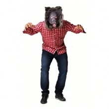 Adult Wolf Costume - Red - View 2