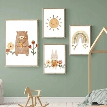 Baby Kinderzimmer Wandkunstdrucke - Süße und inspirierende Dekoration für Baby Mädchen und Jungen, Kinderzimmer, Spielzimmer, Babyzimmer - Ungerahmte Babyparty Familiendekoration Geschenke