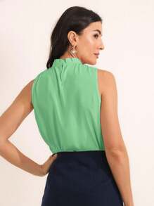 Women's Social Blouse High Neck Regatta With Button On  Moda Super - Mint Green - View 2