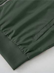 Chaqueta ligera de primavera para hombre, cortavientos casual con bolsillo con cremallera, abrigo a prueba de viento - Verde militar - Ver 5