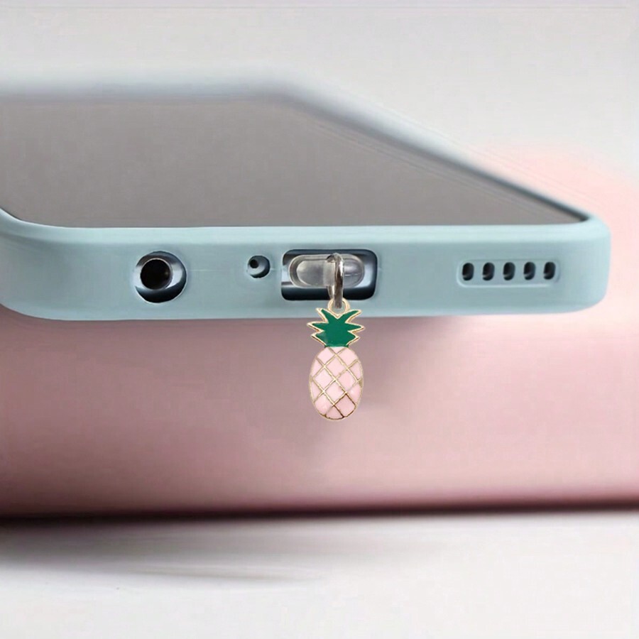Pineapple Shaped Mobile Phone Dust Plug Alloy Charm SHEIN
