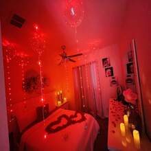 LED Bobo Balloons 10 PACKS,20 Inches With String Lights Helium Style Glow Clear Balloons For Christmas Wedding Birthday Valentines Day Halloween Party Supplies Decorations (Red) - Đỏ - Xem 9