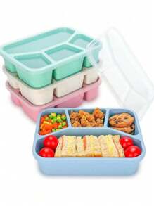 1 st Nordic Style 4-fack Bento Lunchbox, Kylskåp Matförvaringsbehållare, Snacks Och Fruktlåda, Kök, Julklapp - Multifärgad - Visa 1