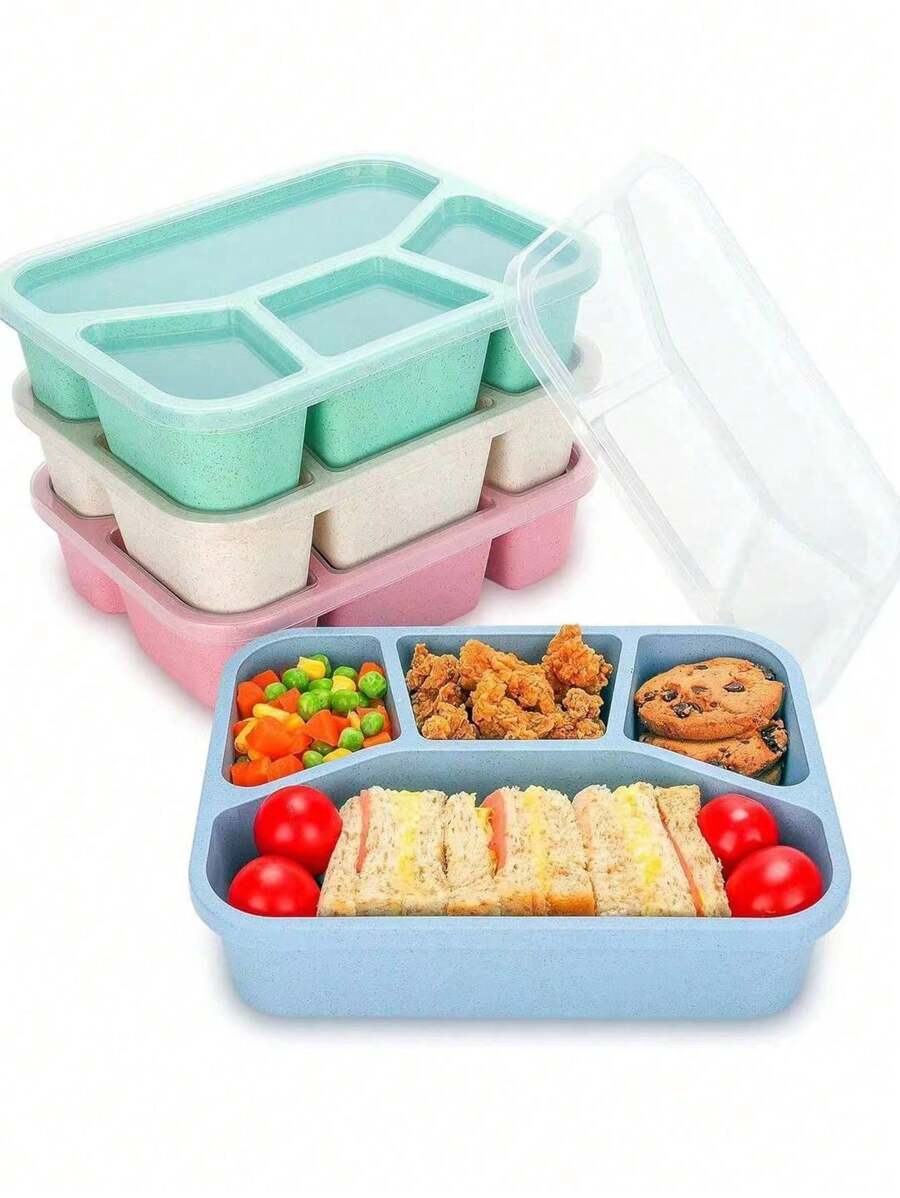 1 st Nordic Style 4-fack Bento Lunchbox, Kylskåp Matförvaringsbehållare, Snacks Och Fruktlåda, Kök, Julklapp - Multifärgad - Visa 1