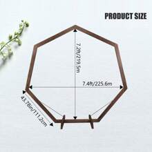 1pc Wooden Wedding Arch, 7.2FT Heptagonal Wooden Arch For Wedding Wood Arch Wedding Arbor Backdrop Stand For Ceremony Rustic Wedding Birthday Parties Indoor Outdoor Garden Decor - 1個 - 查看 3