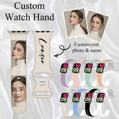 Personalized Customized Name-Painted Silicone Strap Suitable For Family Gift, Exquisite Gifts For Couples On Holidays Such As Valentine's Day And Christmas