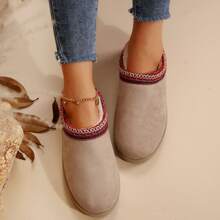 Women's Sandals Platform Snow Boots - Warm And Durable Shoes For Outdoor Non Slip Comfort, Thickened Flat Soles With Winter Slippers - 卡其色 - 查看 9