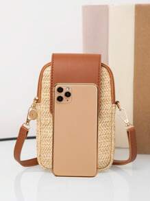 Nueva bolsa de paja de estilo europeo y americano con correa cruzada diagonal, bolso de viaje trenzado, bolso de almacenamiento portátil, bolso de Body cruzado, bolsa de playa, esencial de verano, mejor combinación, bolsa de vacaciones de para el verano