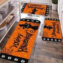 pocket monsters 1pc/2pcs Halloween Kitchen Rug Set, Black Cat Hat 2 Pieces Anti-Slip Kitchen Mat Ghost Skull Black Orange Door Mat Area Running Rug Set Absorbent Bathroom Floor Mat