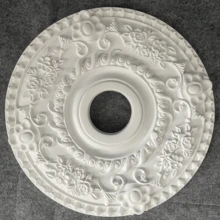 PU灯盘法式圆形吊顶装饰仿石膏吊灯装饰欧式组合灯池圆盘装饰家装材料木制品仿木制品材料 - 均碼 - 查看 5