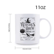 1pc, Inner Colored Ceramic Coffee Mug 11 Oz, Double-Sided Print Coffee Cups Tea Cup With Colorful Handle, Halloween Gifts, Halloween Mug, Witches Brew Drink Co, Spooky Cups, Goth Spooky Gifts For Her, Halloween Gifts For Women Kids Teen, Halloween Cups, Perfect Summer Winter Drinkware Gift, Safe & Comfortable Grip, Room Decor, Home Decor, Party Gift, Birthday Gift, Holiday Gifts, Friend Gift Idea, Novelty Gift, Reusable Coffee Mug For Party, Office Mug, Room Decor House Warming Gifts New Home - Nhiều màu - Xem 2