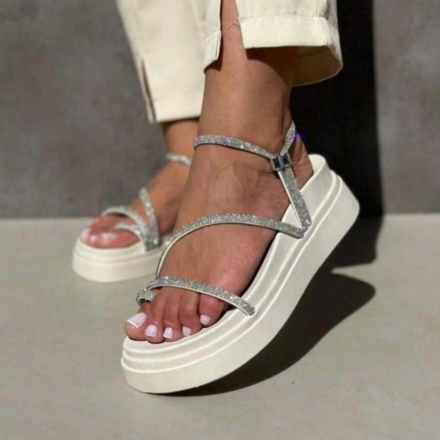 WOMEN'S PAPETE FLATFORM SANDALS, BIRKEN - 白色 - 查看 1