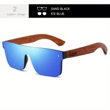 DUBERY Holz Modebrillen für Herren, 6 Farben Modell 219, ohne Box wie auf dem Bild, für Sommer, Strand, Outdoor, Reisen - Verschiedenfarbig - Übersicht 8