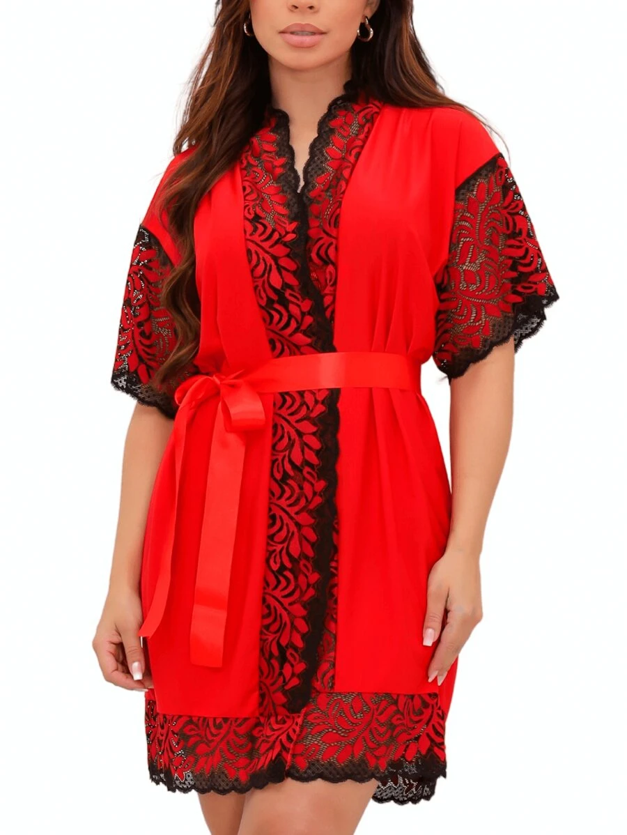 Bicolor Women's Lace Bathrobe | Lunar Robe | Luxurious - 查看 1