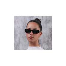 BLACK MIRRORED Vintage Rectangular Retro Sunglasses Models Unisex Promotion - màu đen - Xem 2