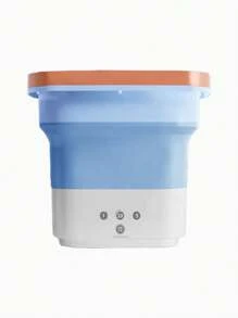 Lavadora automática plegable con función de lavado y centrifugado, de 6 litros de capacidad, totalmente automática, portátil y pequeña, ideal para uso en el hogar y para lavar ropa interior, calcetines y más - Azul - Ver 3